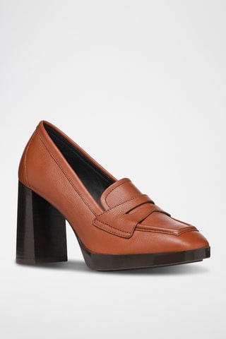 Mocassins à talons en cuir Teulada - Camel