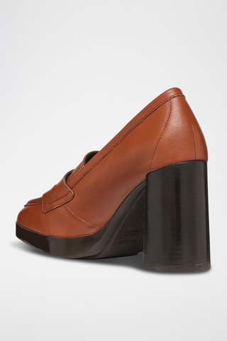 Mocassins à talons en cuir Teulada - Camel