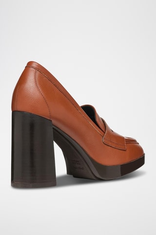 Mocassins à talons en cuir Teulada - Camel