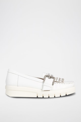 Mocassins compensés en cuir nappa Wimbley - Blanc 