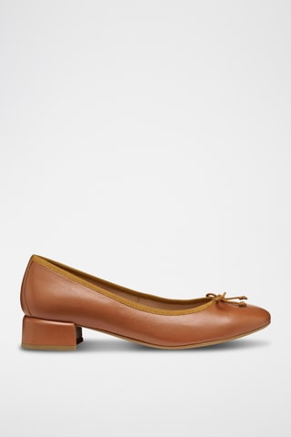 Escarpins en cuir de mouton nappa Floretia - Marron