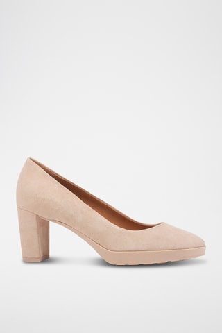 Escarpins en cuir de chèvre nubuck Walk pleasure - Rose poudré