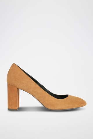 Escarpins en cuir de chèvre nubuck Pheby - Camel
