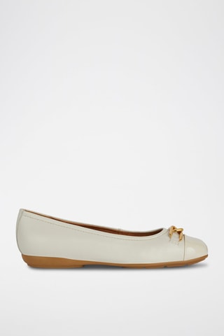 Ballerines vernies en cuir Annytah - Beige