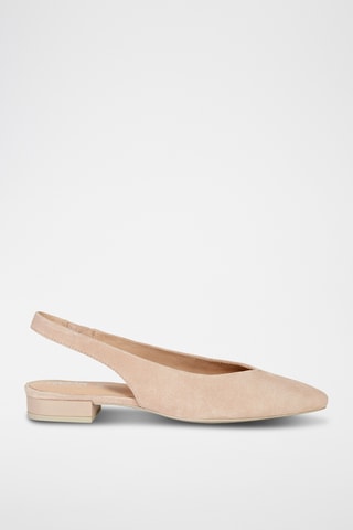 Ballerines en cuir de chèvre nubuck Charyssa - Beige