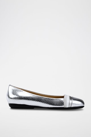 Ballerines en nubuck Annytah Argenté et blanc