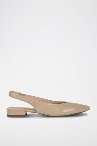 Ballerines en cuir Charyssa Beige