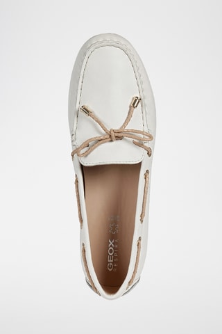 Chaussures bateau en cuir nappa Leelyan - Blanc et beige