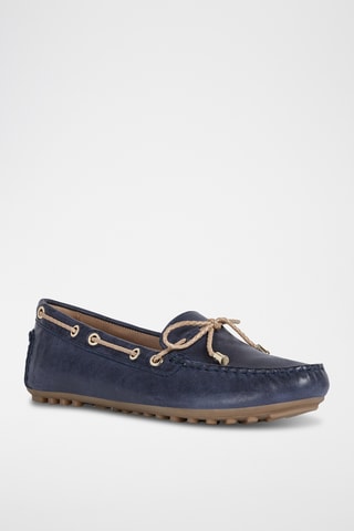 Náuticos de piel Leelyan - Azul marino y beige
