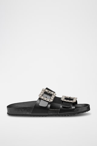 Mules en cuir nappa Brionia - Noir