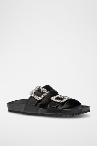 Mules en cuir nappa Brionia - Noir