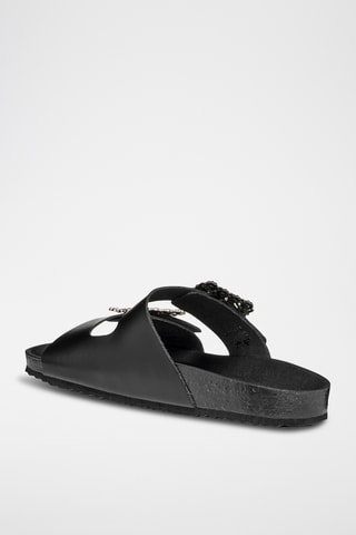 Mules en cuir nappa Brionia - Noir