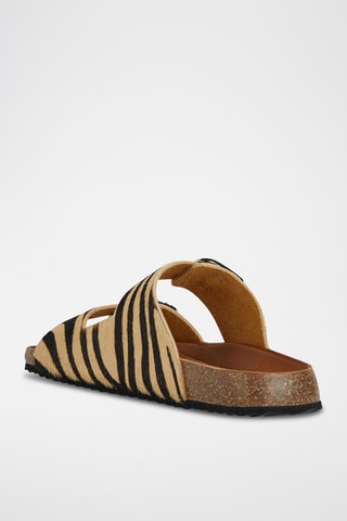 Mules en cuir Brionia - Beige et noir