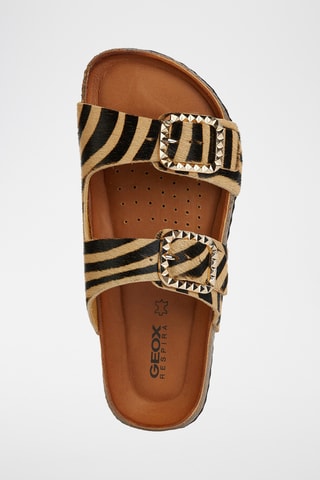 Mules en cuir Brionia - Beige et noir