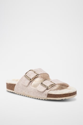 Mules fourrées Brionia - Ecru