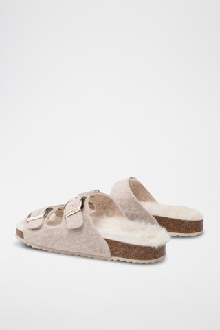 Mules fourrées Brionia - Ecru