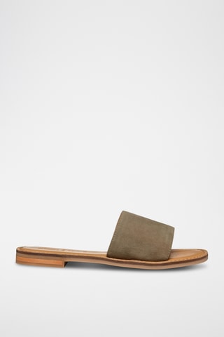 Mules en cuir de chèvre nubuck Maddalusiac - Vert
