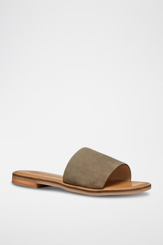 Mules en cuir de chèvre nubuck Maddalusiac - Vert