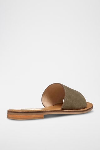 Mules en cuir de chèvre nubuck Maddalusiac - Vert