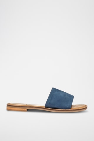 Mules en cuir de chèvre nubuck Maddalusiac - Bleu cobalt
