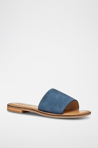 Mules en cuir de chèvre nubuck Maddalusiac - Bleu cobalt