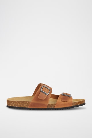 Mules en cuir nappa Ghita - Marron clair