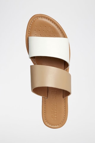 Mules en cuir D Sozy - Beige et blanc