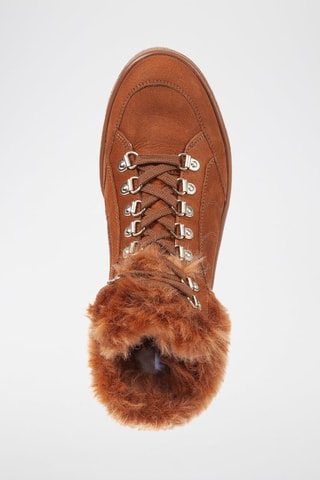 Zapatillas altas forradas de piel Leelu - Coñac