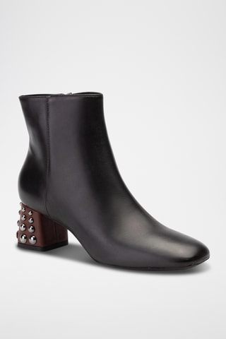 Botines de piel Seyla - Negro