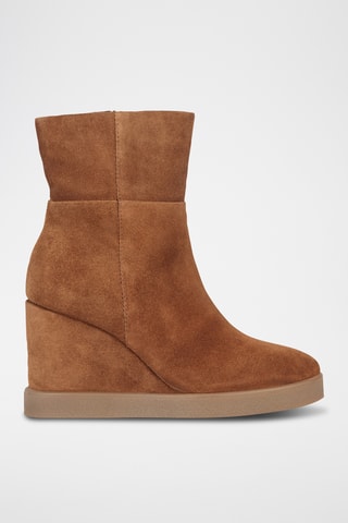 Bottines compensées en nubuck Elidea - Camel