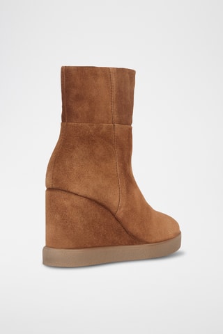 Bottines compensées en nubuck Elidea - Camel