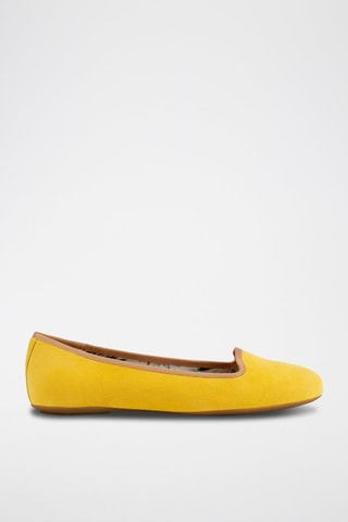Slippers de piel caprina nobuk Palmaria - Amarillo
