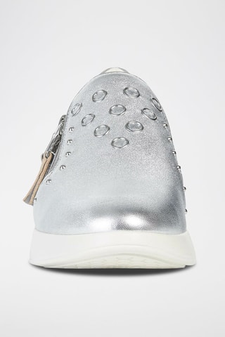 Slip-on de piel Theragon - Plateado