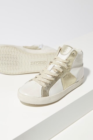 Zapatillas altas de piel Warley - Blanco y dorado