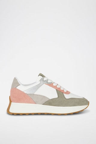 Zapatillas de piel Amabel - Blanco y rosa