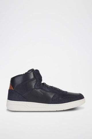 Zapatillas altas de piel Magnete - Azul marino