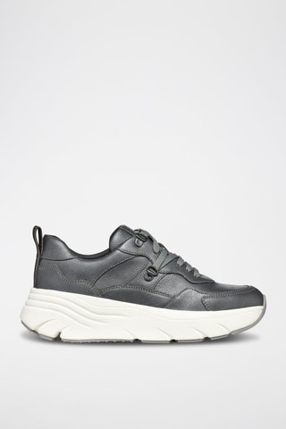 Zapatillas de piel napa con plataforma Diamanta E - Gris