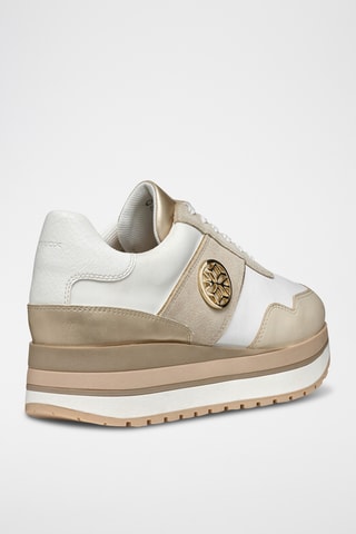 Zapatillas piel Kency - Blanco y topo