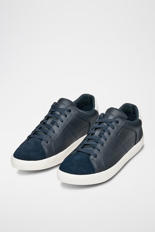 Zapatillas de piel bovina Affile - Azul marino y negro