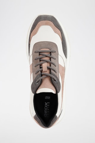 Zapatillas de piel con plataforma Kristene - Blanco y rosa