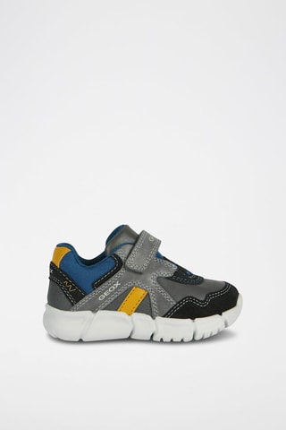 Baskets en cuir Flexyper Gris foncé et noir