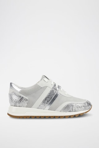 Zapatillas de piel Tabelya - Blanco y plateado