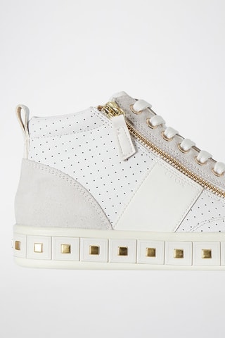 Zapatillas altas de piel napa y nobuk Leelu - Blanco y gris