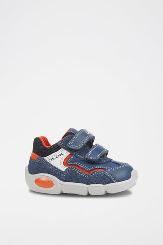 Baskets en cuir Pillow Bleu et orange