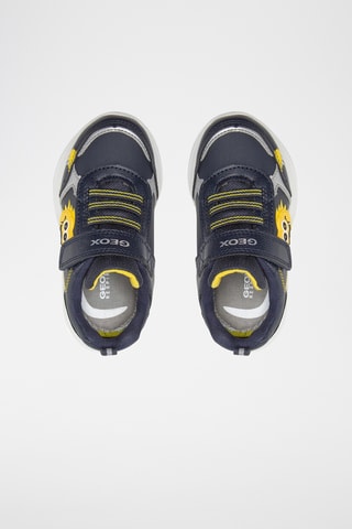 Baskets en cuir Sprintye - Bleu foncé et jaune