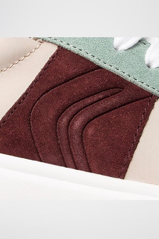 Zapatillas de piel con plataforma Ottaya - Beige y verde agua