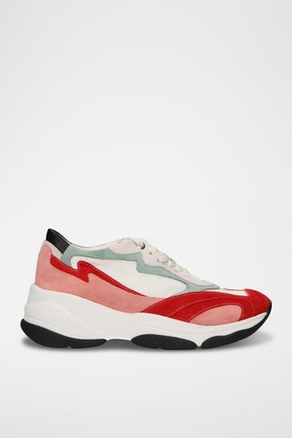 Zapatillas de nobuk Kirya - Blanco y rojo