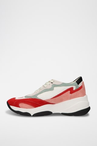 Zapatillas de nobuk Kirya - Blanco y rojo