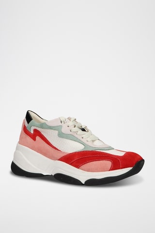 Zapatillas de nobuk Kirya - Blanco y rojo