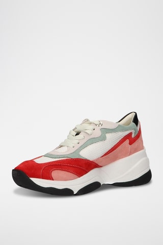 Zapatillas de nobuk Kirya - Blanco y rojo